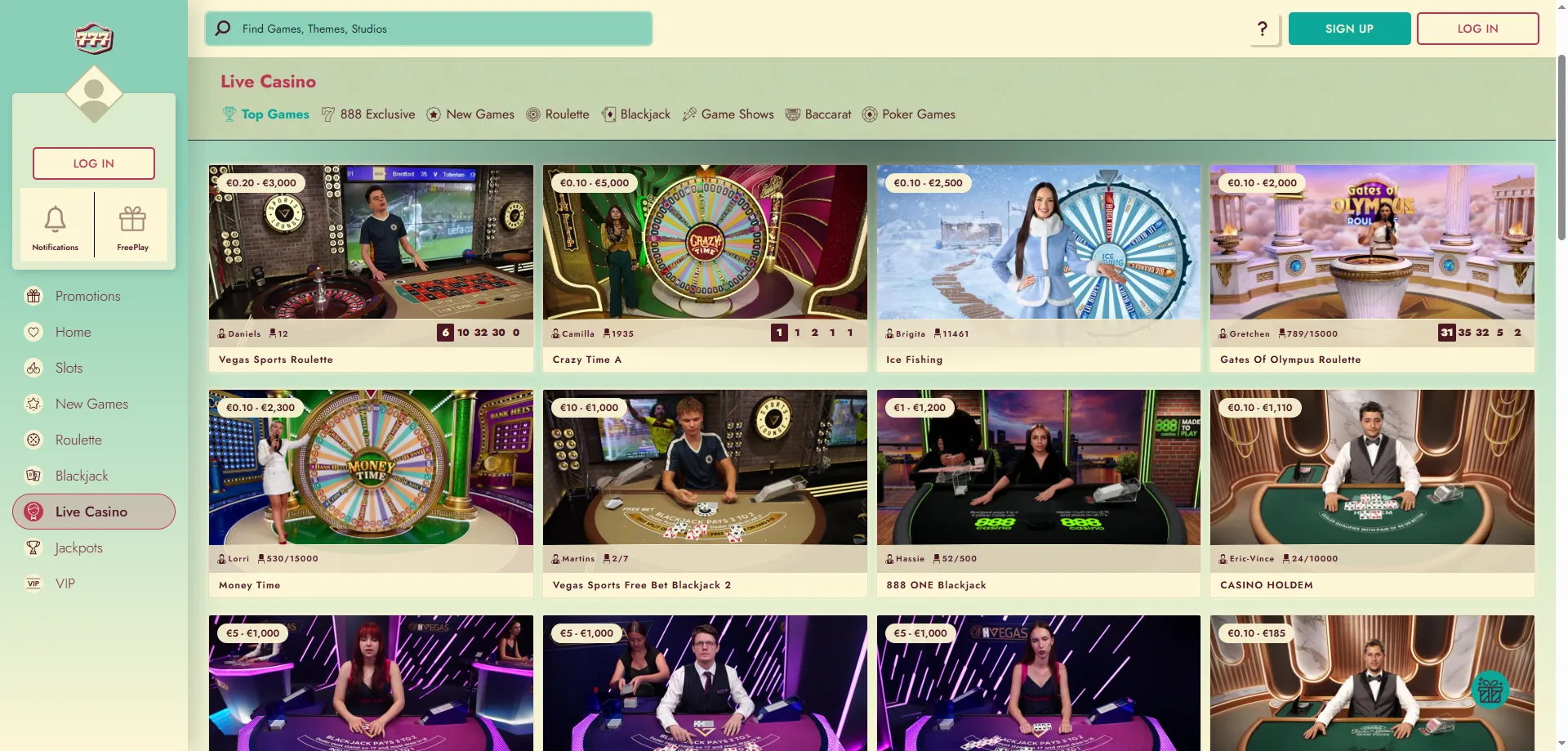 777 Casino live dealer tables — roulette blackjack and baccarat in real time